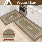 COSY HOMEER Kitchen Rugs Sets of 2 Non-Slip Washable,24"x35"+24"x60" - Image 2