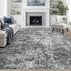 8x10 Area Rugs for Living Room Washable Bedroom Dining Room Black Grey by Aelenmu