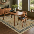Hazo Haus Rustic Brown and Charcoal Olive Area Rug 5x7 for Living Room - Machine Washable Rugs for Dining Room, Kitchen Floor, Small Office, Low Pile Non-Slip Rubber Backing & Stain Resistant - Image 3