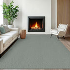 EARTHALL Washable Area Rug, Non Slip Living Room Rug, 6x9 Ft, Green/Grey by Unknown