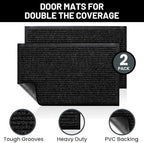 Front Door Mat, Indoor Outdoor Welcome Entryway Muddy Entrance, 30x17 Black - Image 2