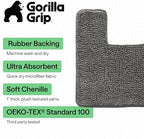 GORILLA GRIP Chenille Bath Rug Mat for Square Toilet Base, 24x19 Charcoal - Image 3