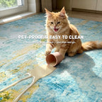 3x8 Teal Blue Rug Runners for Hallways Kitchen Runner Rug Non Slip Washable Black Long Runner Rugs with Rubber Backing Soft Abstract Carpet Runner for Bedroom, Kitchen, Bathroom, Entryway - Image 5