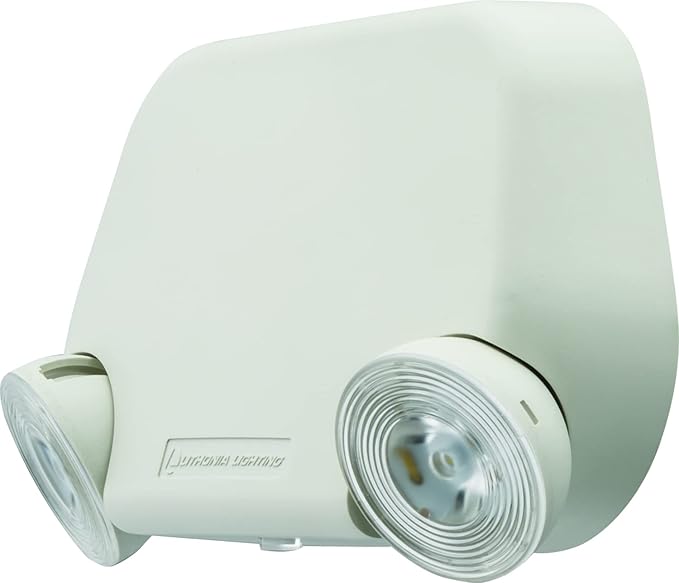 Lithonia Lighting Basics Low Profile Emergency Light, LED Emergency Lights for Business, Ceiling or Wall mount, White Thermoplastic, 120/277V Dual Voltage (EU2L M12)