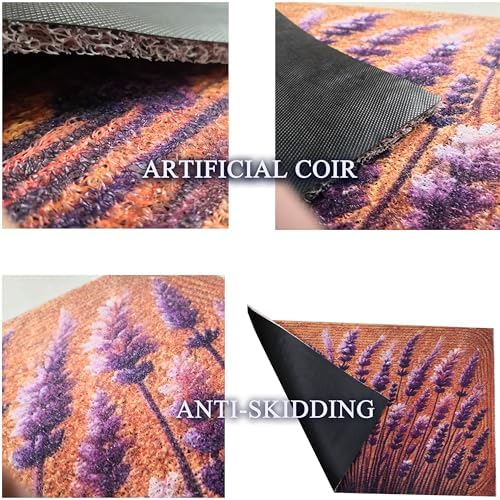 Outdoor Rug Door Mat, Welcome Mat, Non-Slip, 19'x31' (Lavender) - Image 4