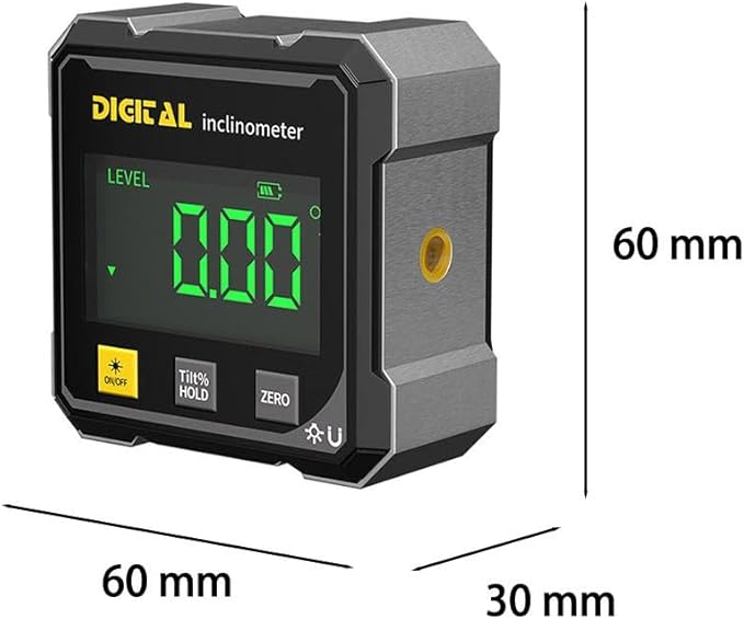 SSKFHGI Digital Angle Finder with Electronic Laser, 4-Side Magnetic Angle Gauge, Cube Inclinometer, Table Saw Miter Protractor, Woodworking Measuring Tool, Level Box for Hanging
