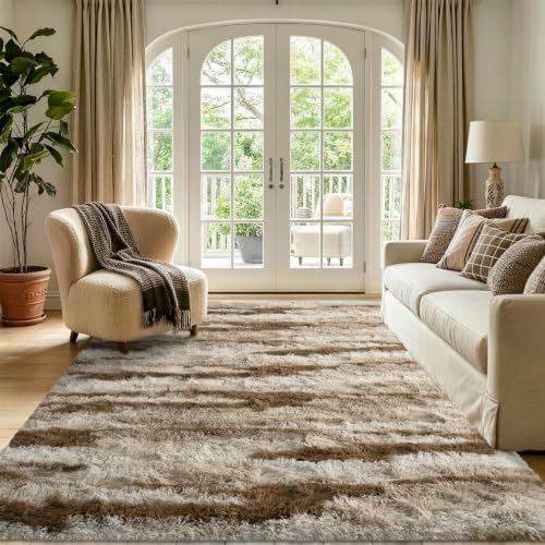 4x6 Khaki Fluffy Soft Area Rug Non-Slip for Bedroom Living Room Playroom - Image 2