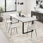 9x12 Area Rug Living Room: Modern Washable Soft Carpet Brown Beige - Image 4