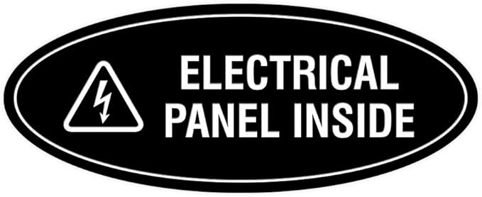 Signs ByLITA Oval Electrical Panel Inside Sign (Black) - Large
