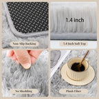 PLHXFR 6x9 Area Rugs Living Room: Fluffy Bedroom Shag Rug Light Grey - Image 5