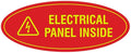 Signs ByLITA Oval Electrical Panel Inside Sign (Red/Yellow) - Small 2 Pack