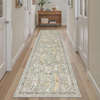 Madane Hallway Runner Rug 2x8 Washable Kitchen Rugs Non-Slip, Green/Gold - Image 2