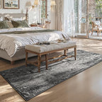 3x7 Black Rug Runners for Hallways Kitchen Runner Rug Non Slip Washable Black Long Runner Rugs with Rubber Backing Soft Abstract Carpet Runner for Bedroom, Kitchen, Bathroom, Entryway - Image 3