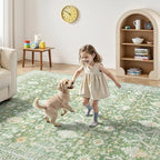 10x14 Area Rugs for Living Room, Washable Large Carpet, Light Green - Image 5