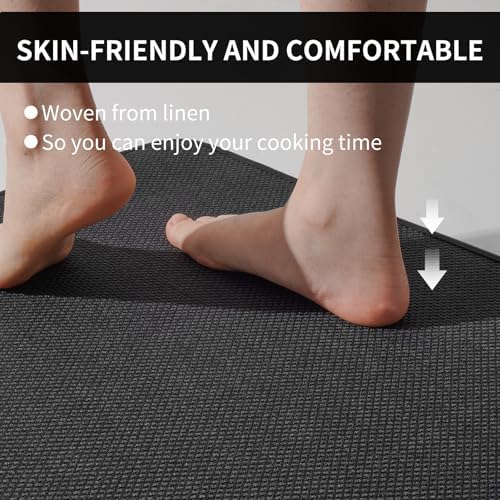 YDKGL Extra Long Kitchen Runner Rugs Kitchen Mat Non Slip Black 17"x95" - Image 6