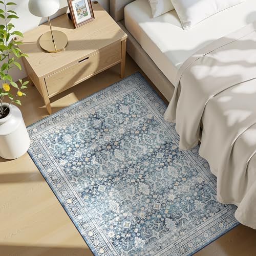 3x5 Area Rugs for Entryway, Blue Washablee Non-Slip Area Rug for Kitchen - Image 3