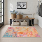 Area Rug Living Room: 3x5 Modern Washable Soft Carpet Galaxy Haze - Image 3