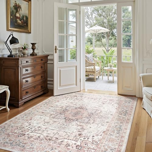 Lofus 6x9 Pink Area Rugs for Bedroom Living Room, Vintage Boho Carpet - Image 4