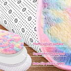 Noahas Oval Fluffy Rainbow Rug 2.6X5.3 Small Kids Rugs for Bedroom Girls And Boys Aesthetic,Bedside Bedroom Rug,Ultra Soft Runner Carpet Modern Shaggy Nursery Area Rugs Home Decor - Image 5