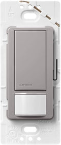 Lutron Maestro Motion Sensor Light Switch Indoor for Bathroom, Garage, Laundry Room, Any Bulbs, Occupancy Vacancy Sensor, Single-Pole, MS-OPS2-GR, Gray