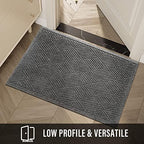 HIYARD Sturdy Front Door Mat, Absorbent Muddy Dirt Resist Welcome Door Mats Outdoor Indoor, Stain and Fade Resistant, Non-Slip Rubber Backing Low Profile Doormat for Entryway, 60×36, Grey - Image 6