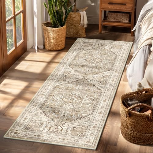 Yamaziot Washable Runner Rug, 2x6 Non-Slip Boho Vintage Hallway Kitchen Rug by Yamaziot