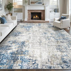 pmtsns Area Rugs 9x12 for Living Room: Washable Rug Modern Abstract Neutral Soft Non-Slip Low-Pile Indoor Large Carpet for Bedroom Dining Room Playroom Home Office (GreyBlueBrown, 9'x12') by pmtsns