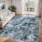 6x9 Area Rugs for Living Room Washable Bedroom Dining Room Navy Grey by Aelenmu