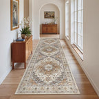Madane Kitchen Runner 2'6''x8' Soft Rug Runners for Hallways, Turmeric/Grey - Image 2