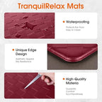 TranquilRelax Kitchen Mats, Cushioned Mats with Extra-Long Runner, Burgundy - Image 3