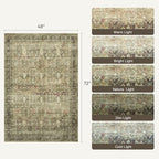 4x6 Area Rugs for Entryway, Brown Washable Non-Slip Area Rug for Kitchen - Image 2