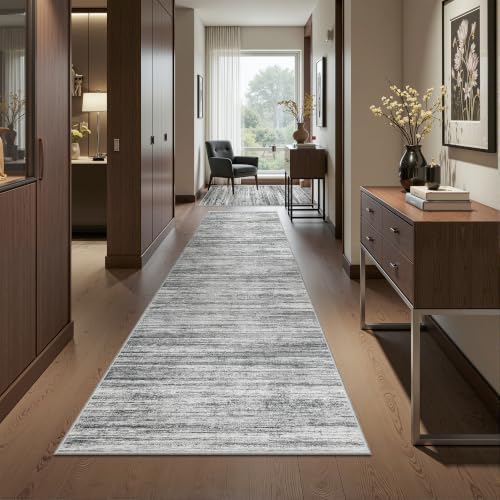 2x10 Runner Rug Non Slip,Washable Hallway Runner Rug,Grey - Image 3