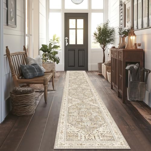 Yamaziot Washable Runner Rug, 2x12 Non-Slip Boho Hallway Kitchen Rug by Yamaziot
