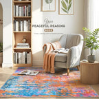 Entryway Rug 3x4 Rainbow Bedroom Area Rug Washable Non Slip Abstract Boho Rugs for Indoor Entry, Kitchen, Classroom, Bathroom, Kids Girls Room, Office, College Dorm Small Carpet - Image 3
