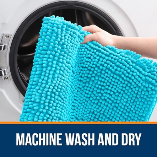 OLANLY Bathroom Runner Rugs 47x24, Extra Soft Absorbent Chenille Bath Rugs - Image 5