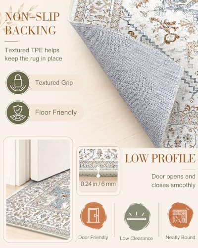 OLANLY 2x8 Washable Runner Rug, Soft Non Slip Carpet for Hallway Kitchen - Image 7