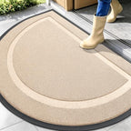 OLANLY Half Circle Front Door Mat Outside 47x32 All-Season Rubber Doormat by OLANLY