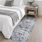 2x5 Washable Runner Rug：Modern Abstract Kitchen Soft Carpet Grey - Image 4