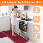 TranquilRelax 4/5 Inch Anti Fatigue Kitchen Mats for Floor, Burgundy - Image 4
