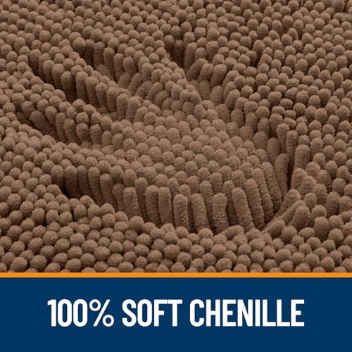OLANLY Bathroom Runner Rugs 44x24, Extra Soft Absorbent Chenille Bath Rugs, Rubber Backing Quick Dry, Machine Washable Long Bath Mats for Bathroom Floor, Tub and Shower, Home Decor Accessories, Mocha - Image 3
