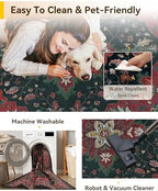 RELEANY Washable Area Rug, Small 2'6"x4', Red/Black - Image 4