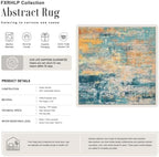 Area Rug Living Room: 4x4 Modern Washable Soft Carpet Rosy Haze - Image 2