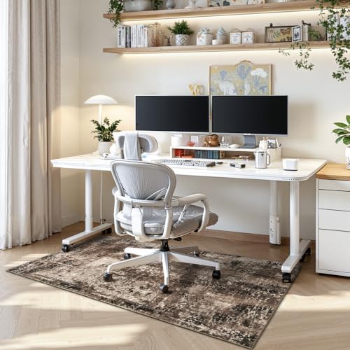 Entrance Rugs Indoor 2x4 Brown Entry Rug Washable Abstract Black Small Area Rug Non-Slip Low Pile Throw Rugs for Entryway, Kitchen Floor, Front Door Indoor Door Mat, Bathroom, Bedroom Bedside - Image 4