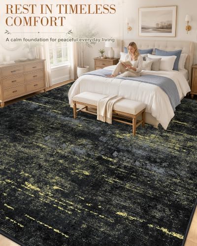 OLANLY 9x12 Washable Area Rug, Soft Non Slip Carpet for Bedroom Living Room - Image 4