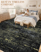 OLANLY 9x12 Washable Area Rug, Soft Non Slip Carpet for Bedroom Living Room - Image 4