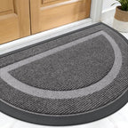 OLANLY Half Circle Front Door Mat Outside 29.5x17 All-Season Rubber Doormat by OLANLY