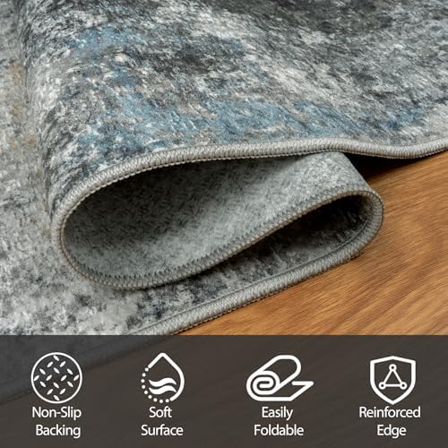 Aelenmu 10x14 Area Rugs for Living Room Washable Dining Room Black Gold - Image 3