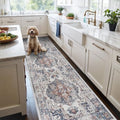 Washable 3x12 Hallway Runner Rugs: Indoor Long Ultra Soft Rug for Entryway Kitchen Water Resistant Light Weight Carpet for Bathroom Living Room Non Slip Floor Mat for Bedroom Dining Room(Brick,3x12) by HYHAOYUNLAI