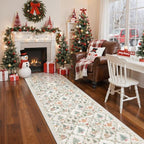 Madane Christmas Hallway Runner Rug 2x8, Soft Washable Grey Kitchen Rugs - Image 2