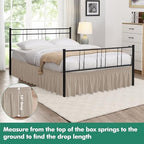 Wrap Around Full Size Bed Skirt Split Corners 14" Drop-Elastic Dust Ruffle - Image 2